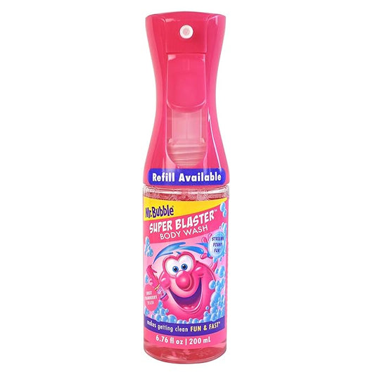 Mr. Bubble Super Blaster Body Wash, Sweet Strawberry Splash Scent, Fun Body Wash Sprayer for Kids Shower and Bath, 6.76 fl oz