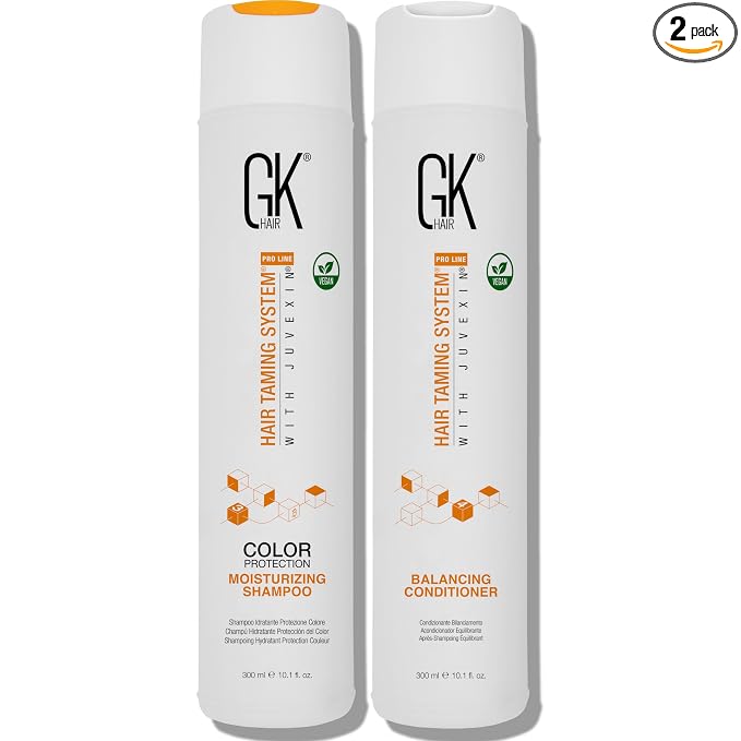 GK HAIR Vegan shampoo & Conditioner set - Organic Shampoo & Conditioner Set For Medium Hair -Made with Keratin, Aloe vera and Jojoba Seed oil- Paraben & Phthalate Free (10 Fl Oz)