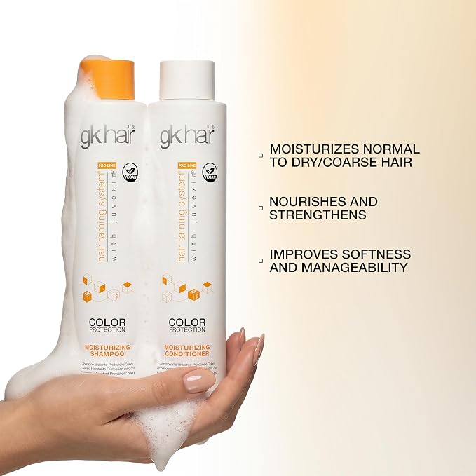 GK HAIR Keratin Shampoo and Conditioner set, Sulfate Free Moisturizing shampoo & conditioner for Color Treated Hair, Hydrating lightweight Formula for Dry, Damaged & Frizzy Hair 10.1oz each
