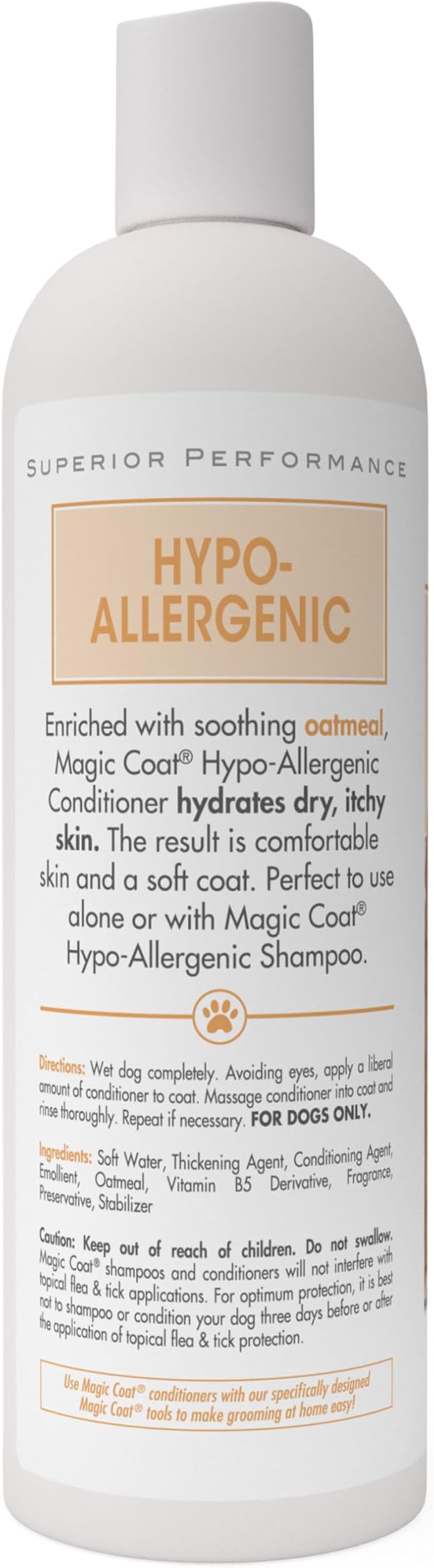 Four Paws Magic Coat Hypoallergenic Oatmeal Conditioner for Dogs, Moisturizing Dog Conditioner for Itchy Dry Skin, Soothing Cucumber Scent, 16 Ounce