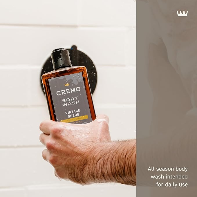 Cremo Rich-Lathering Vintage Suede Body Wash for Men, 32 Fl Oz (Pack of 2)