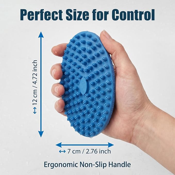Lilpep 2-in-1 Dog Bath Brush, Double Sided Soft Rubber Grooming Brush for Shedding, Massaging & Deep Cleaning, Suitable for Short & Long Haired Dogs & Puppies