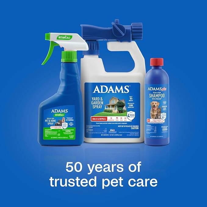 ADAMS Botanicals Flea & Tick Pet & Home Spray, Flea and Tick Spray for Dogs, Cats, Puppies, & Kittens, Indoor Home Treatment, Kills on Pet Bedding and Furniture, 16 Oz