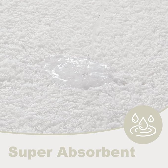 TYUU Bathroom Runner Rug, Ultra Soft Long Bath Mat Super Absorbent Quick Dry Bathroom Runner Rugs 24 x 72 Non Slip Washable, White 24" x 72"