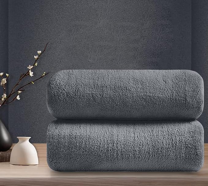 Premium Towel Set 2 Pack Hand Towel 16" x 31",Ultra Soft Highly Absorbent Hand Towel | Durable | Quick Dry | Multifunctional | Luxury Towel for Bathroom Hotel Kitchen Gym,Dark Grey