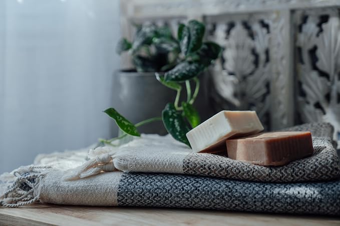 BAY LAUREL Turkish Hand Towel – Pack of 2 | Soft & Absorbent Decorative Towels for Bathroom, Hand, Face, Hair, Gym, Yoga, SPA, Kitchen & Tea | Boho Decor (Mint, Diamond 15x26 Inches (Set of 2)