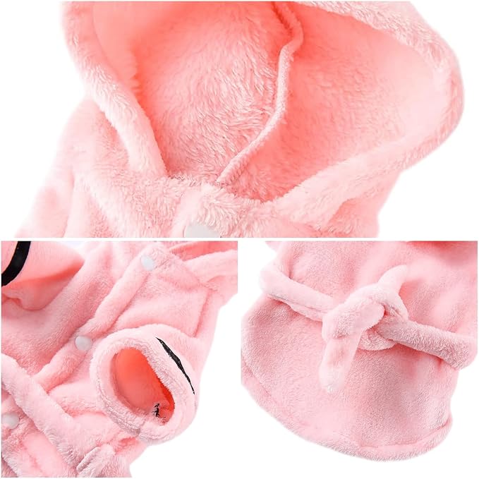 Dog Bathrobe Thicken Pet Drying Coat Super Absorbent Puppy Bathrobe Towel Hooded Towel Robe for Small Dog Cat