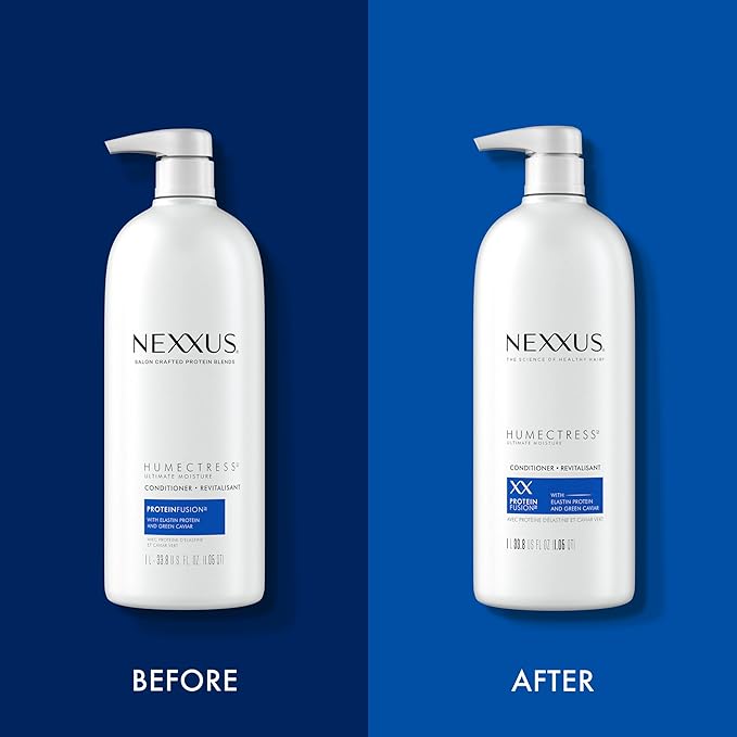 Nexxus Humectress Moisturizing Conditioner Ultimate Moisture for Dry Hair Moisturizing ProteinFusion with Elastin Protein and Green Caviar 33.8 oz