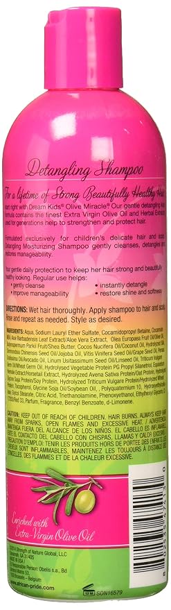 African Pride Dream Kids Olive Miracle Detangling Shampoo, 12 Ounce