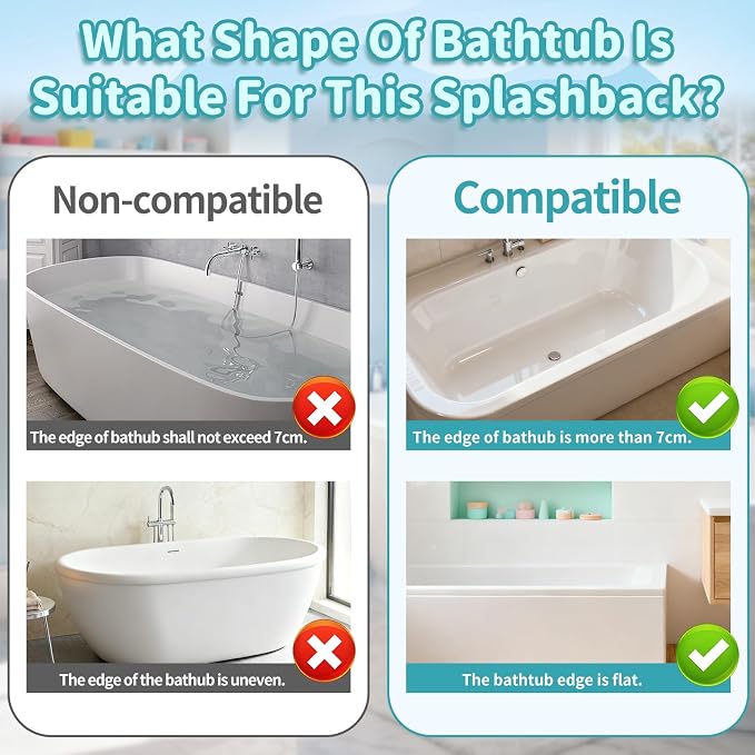 Bathtub Splash Guard for Tub Kids, 31” Longer Silicone Water Splash Guard for Bathtub,Play Shelf for Bathing with 11 Strong Suction Cups,Prevents Water Spills in Bathroom (Blue)