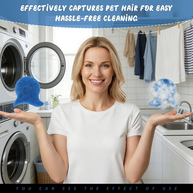 5PCS Pet Hair Remover for Laundry, Reusable Laundry Pet Hair Catcher Lint Remover, Washing Machine Hair Catcher, Washing Dryer Balls for Clothing Dog Cat Pet Fur Remover
