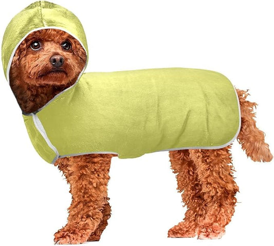 Mustard Dog Towel Dry Fast Drying Super Absorbent Pet Dog Cat Bath Robe Towel Dog Drying Coat