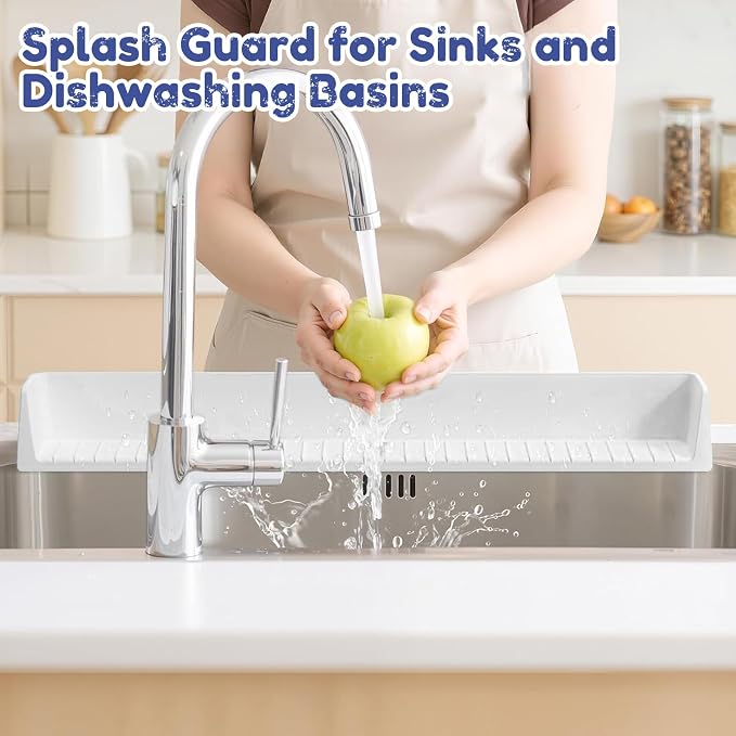Splash Guard for Bathtub,Bathtub Organizer & Splash Guard,Safe Bathroom Waterproof Cover,Longer Silicone tub Waterproof cover-31.4in,Practical Bath Accessory