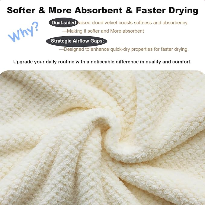 2 Pack Bath Towel Set, Waffle Bath Towel Set, Microfiber Super Soft Highly Absorbent, Sturdy Quick Drying Towels for Bathroom, Gym, Sports, Yoga(2 Piece 27" x 55", 1Grey+1Beige White)
