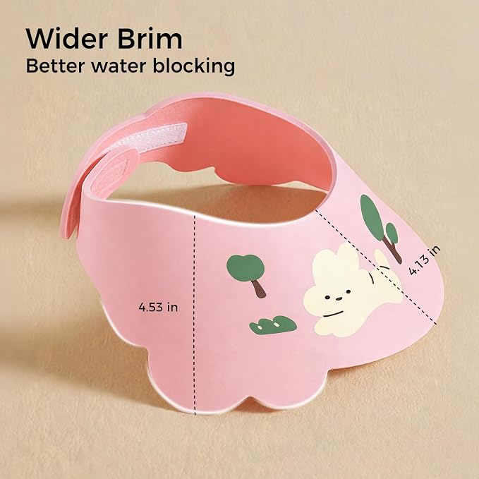 Baby Shower Cap Cover - Adjustable Baby Bath Visor with Ear Protection Visor for Kids & Toddlers, Shampoo Waterproof Baby Hair Washing Shield, Soft baby Bath Hat Suitable for Children (Bunny)