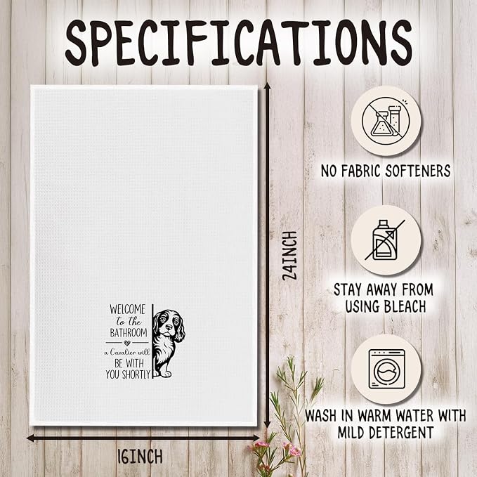 Funny Cavalier Bathroom Hand Towels, King Charles Cavalier Gifts for Women, Dog Mom Dad Lovers Owner Gifts Decorative Hand Towel for Bathroom Washroom, 16x24 Inch