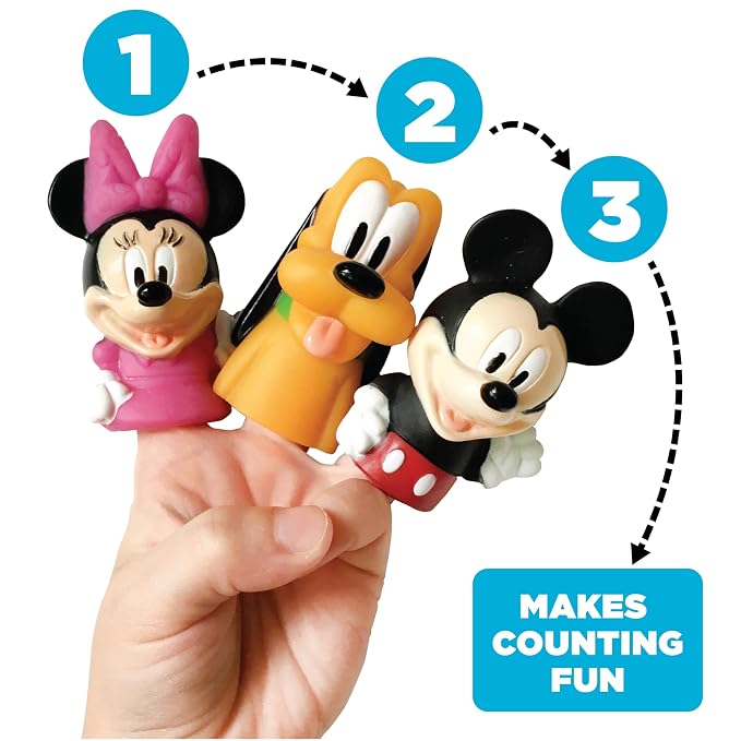 Disney Mickey & Friends 10-Piece Finger Puppet Set - Party Favors, Educational Story Time, Floating Pool & Beach Toys