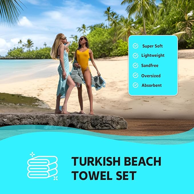 HAVLULAND Turkish Beach Towels, Set of 12, Oversized 72"x40" - Beige | Soft Hammam Peshtemal, Sand Free, Quick-Dry, Absorbent Bath Towel | Lightweight & Compact for Travel, Pool, Gym, Spa