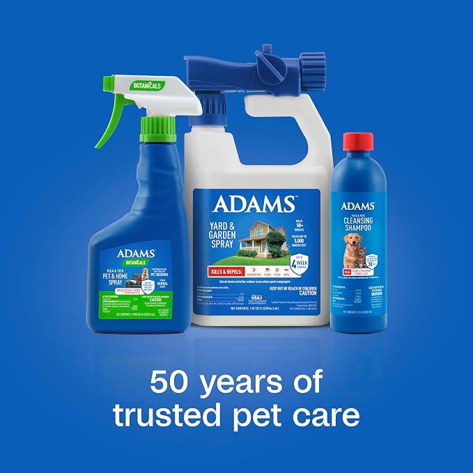 ADAMS Plus Flea & Tick Shampoo with Precor for Dogs, Cats, Puppies & Kittens, Flea Shampoo to Treat Flea Infestations, Kills Ticks, Fleas, Flea Eggs & Lice, Cleans and Conditions Coat, 12 Ounces