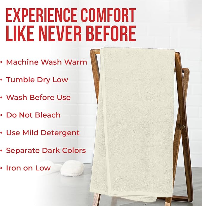 RIVERSIDE Pack of 1 Jumbo Bath Sheet 40 x 80 Inches 100% Cotton Oversized Bath Towel for Bathroom, Extra Large & Lightweight, Soft & Absorbent, Quick Dry, Perfect to Wrap Yourself in - Cannoli Cream