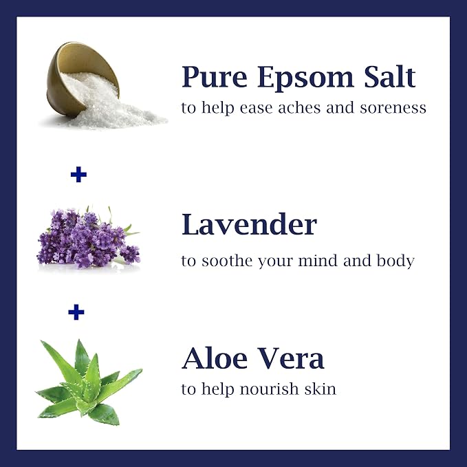 Dr. Teal's Epsom Salt Soaking Solution and Foaming Bath with Pure Epsom Salt Combo Pack, Lavender (Pack of 2)