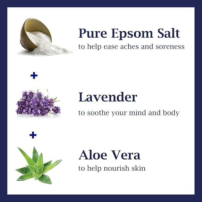 Dr. Teal's Epsom Salt Soaking Solution and Foaming Bath with Pure Epsom Salt Combo Pack, Lavender (Pack of 2)
