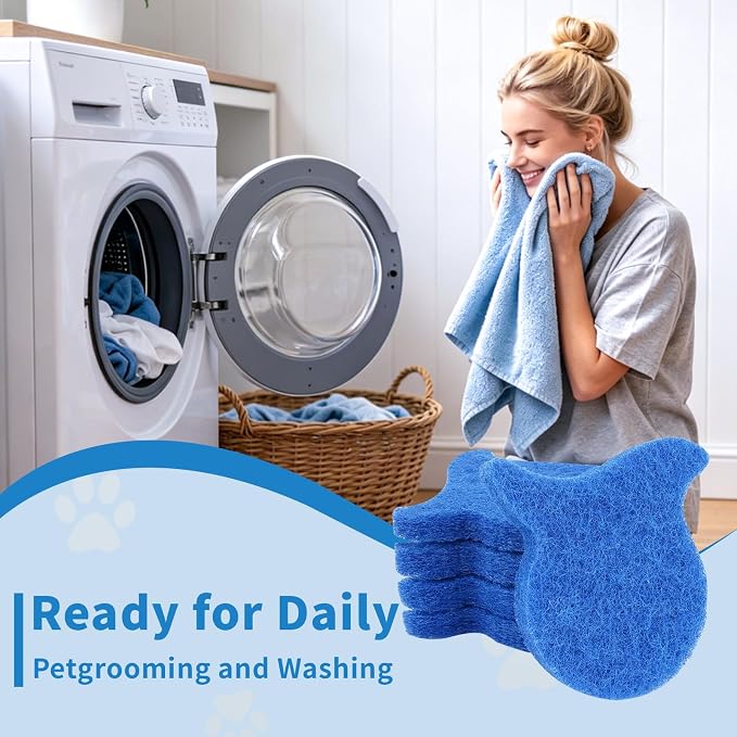 10PCS Pet Hair Remover for Laundry, Dog Hair Dryer Catcher, Flexible Sponges for Washing Machines & Dryers, Quickly Remove Hair, Lint, and Dander from Clothing & Bedding