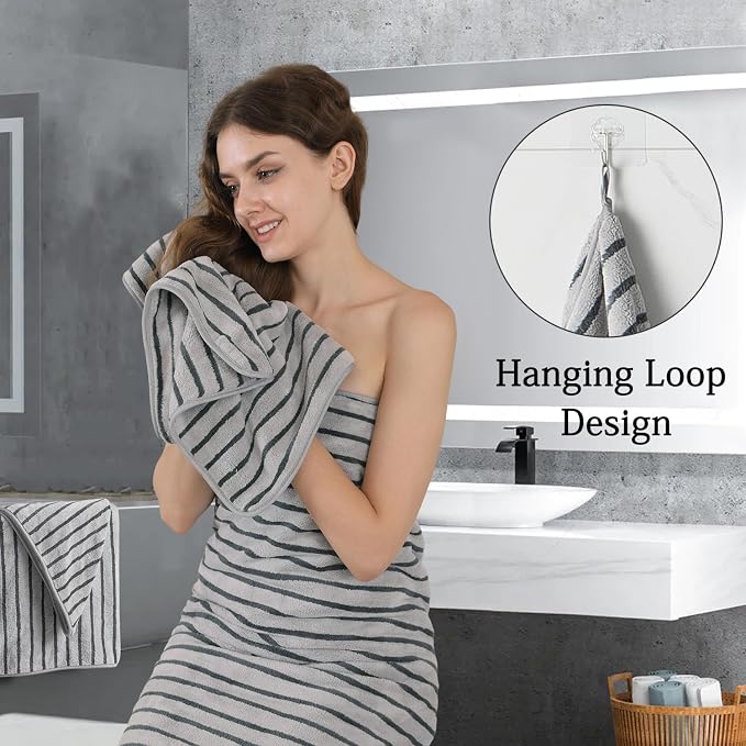 Mistyrose Bath Towels,4 Pack Dark Grey 35"x70" Large Bath Towel Microfiber Absorbent XL Bath Sheets Super Soft Towels for Bathroom Quick Dry Oversized Shower Towels for Family Hotel Spa Gym