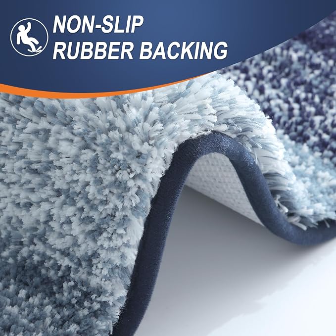 OLANLY Large Bathroom Rugs Mat 54x24, Extra Soft Absorbent Microfiber Bath Rugs, Rubber Backing, Quick Dry, Washable Bath Mats for Bathroom Floor, Tub and Shower, Home Decor Accessories, Airy Blue