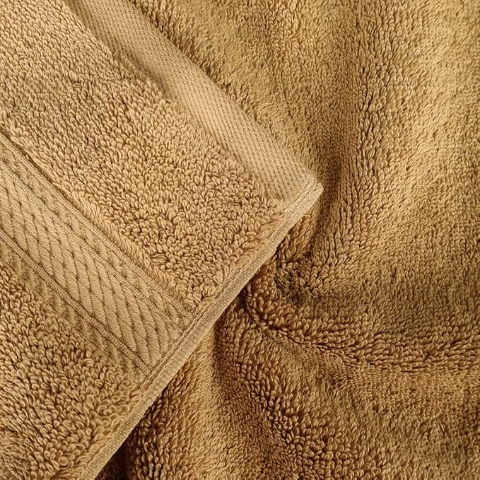 SUPERIOR Egyptian Cotton Ultra Plush & Absorbent, 3 Piece Set, Toast | Quick Dry, Soft Luxury Towel Set, Bath Essentials, Guest Bath, Spa, 1 Bath, 1 Hand, 1 Face Towels, Madeline Towels