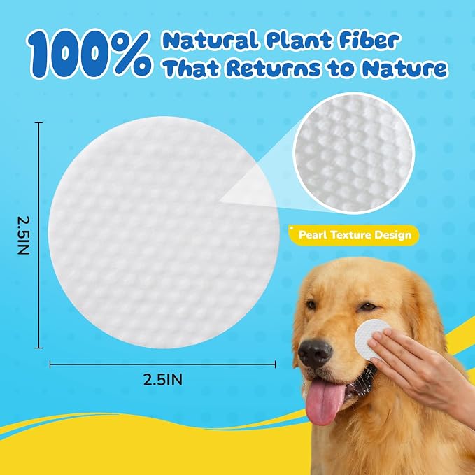 Dog Eye Wipes – 240 Pcs Unscented Tear Stain Remover Wipes Gentle Cleaning for Eye Discharge Crust & Debris,Safe for Face, Wrinkles & Grooming, Hypoallergenic Dog & Cat Eye Wipes
