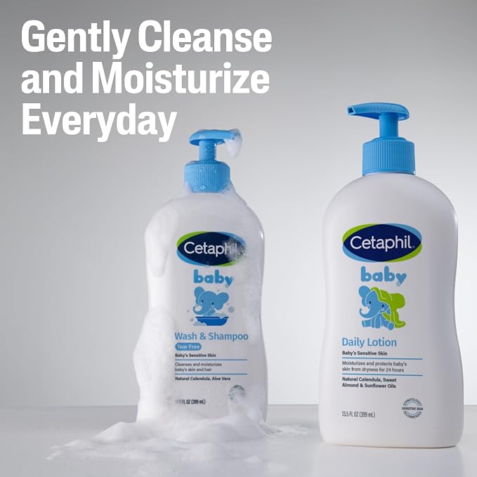 Cetaphil 2-in-1 Baby Shampoo & Body Wash, Tear Free, Calendula, 7.8 Fl Oz | 2-In-1 Baby Wash And Shampoo, Organic Calendula, Tear Free, Paraben Free, Newborn Sensitive Skin, No Colorants Or Mineral Oil