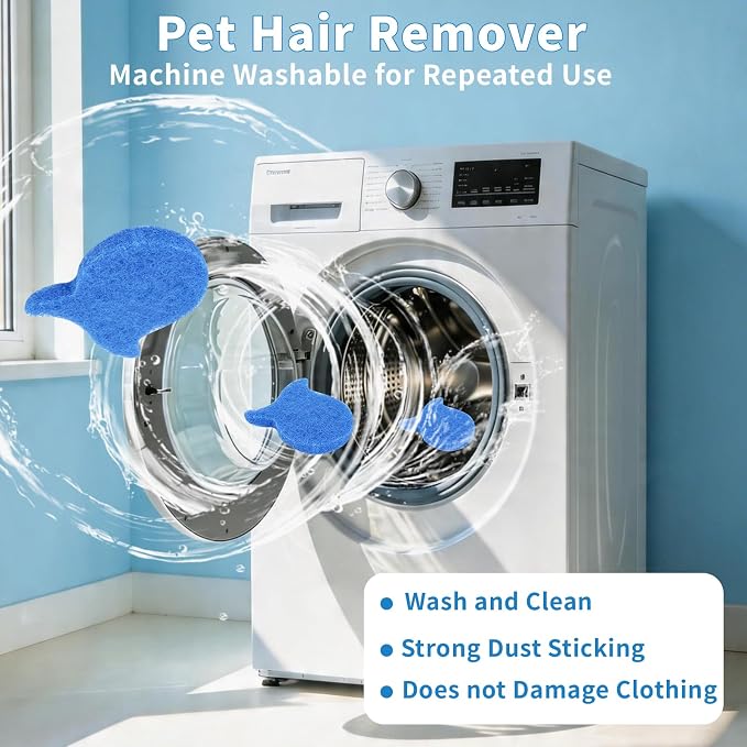 10PCS Pet Hair Remover for Laundry, Dog Hair Dryer Catcher, Flexible Sponges for Washing Machines & Dryers, Quickly Remove Hair, Lint, and Dander from Clothing & Bedding