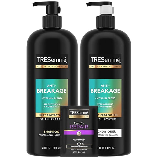 TRESemmé Shampoo & Conditioner, Anti-Breakage + Keratin Mask – Strengthening Products for Dry, Damaged Hair