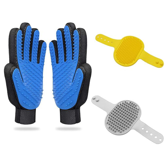 Dog Washing Gloves Brush for Pet: JOANGIHC 3PCS Dogs Shedding Wash Massage Gloves Grooming for Short Long Haired Dogs Cats