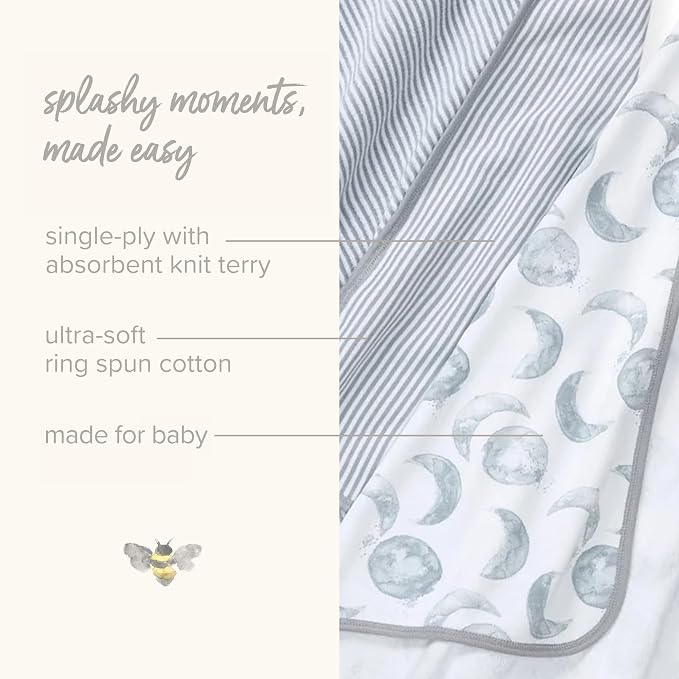 Burt's Bees Baby Infant Hooded Towels, Unisex Bath Essentials, 2-Pack | Soft and absorbent knit terry 100% organic cotton baby hooded towel that is durable and soft, measures 29" x 29"