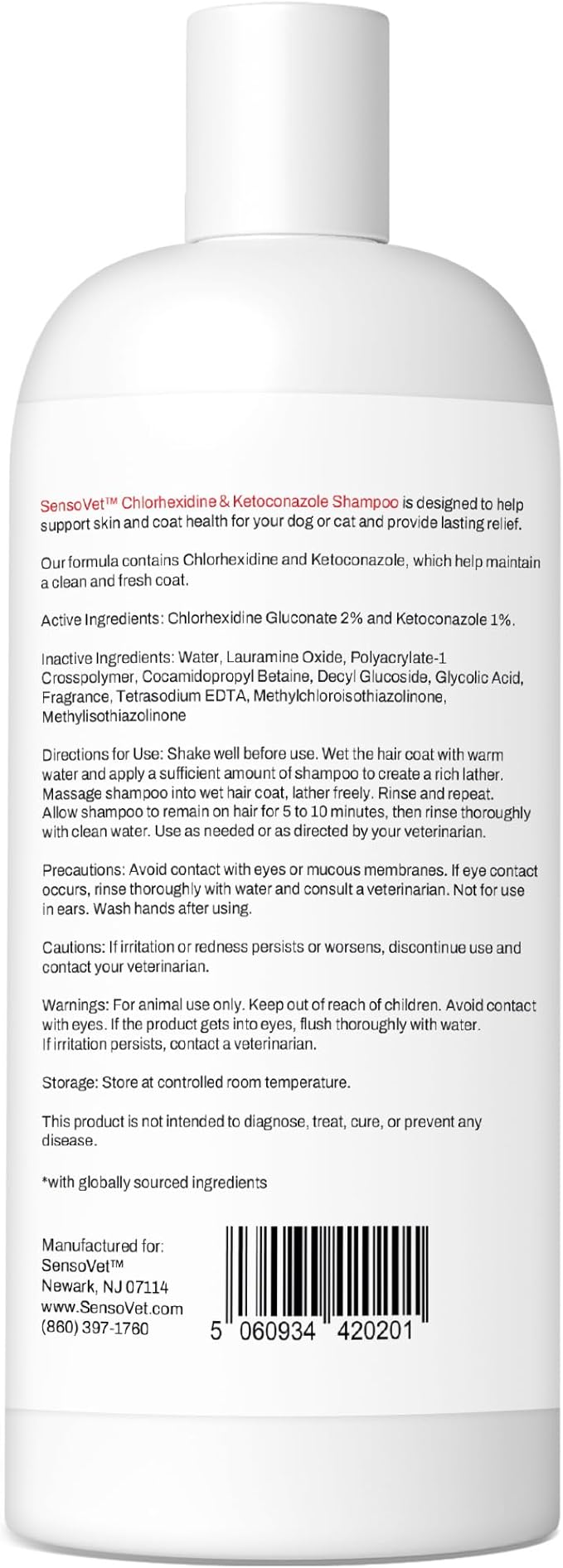 Chlorhexidine Shampoo for Dogs & Cats - 12oz