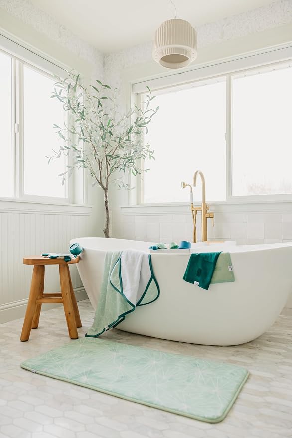 Copper Pearl Memory Foam Bath Mat - Cute Bath Mat and Bath Kneeling Pad for Bathing Baby - Plush Top Layer - 40"x20" - Comfortable Kneeling Pad for Bathing Baby - Wade
