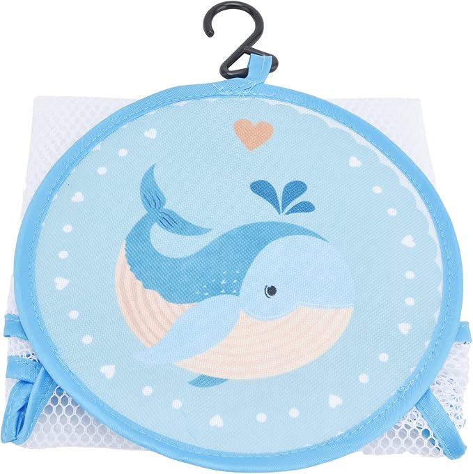 Bath Toy Organizer Bag Cute Cartoon Pattern Mesh Bath Tidy Storage Net Holder Basket Bag for Kids Bathroom Toys Polyester Material Large Capacity (Dolphin)