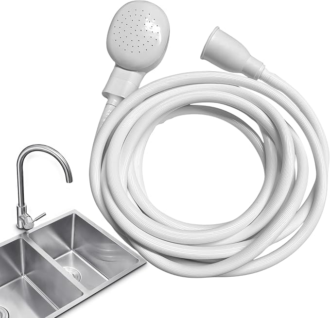 16.4FT/5M Sink Spray Hose,Sink Sprayer Hose Attachment for Portable Hand HeldHead Shower Sprayer,Shampoo Sprayer Hose for Bathing Pets,Washing Hair,Rinsing Vegetables