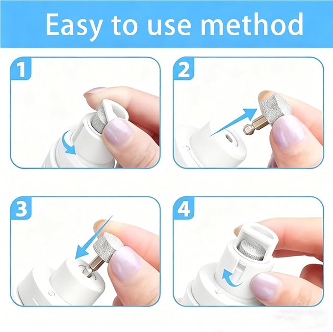 Pet Nail Grinder for Dogs & Cats, 2-Speed Electric Pet Nail File with Safety Guard, Low Noise & USB Rechargeable, Gentle Paws Grooming Tool for Small Medium Large Pets (White)