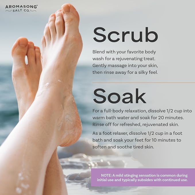 Aromasong RAW Magnesium Bath Flakes with 100% Natural Lavender, 3 LB Muscle Relaxing Organic Salts Mg Chloride, Mineral Soak. (Packaging May Vary)