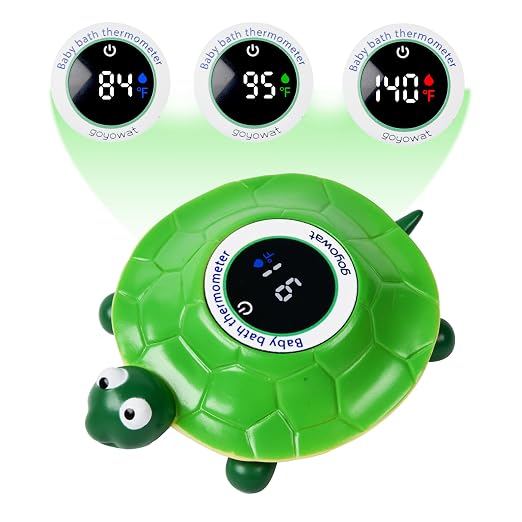 Baby Bathtub Thermometer with LED Display Screen+Floating Turtle toy-2-in-1 | Color Coded Alarm (Cold/Comfortable/hot) Bath Temperature Monitor, Adorable Floating Toys for Infants, Essential for Babies