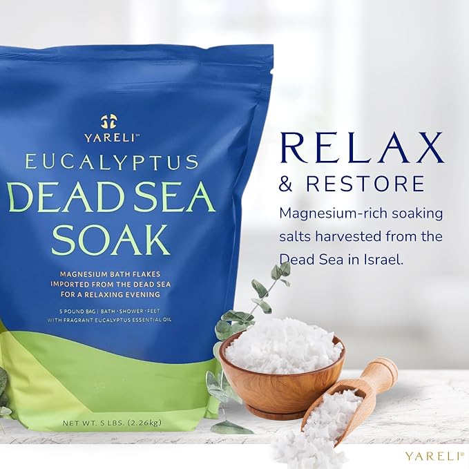 Yareli Magnesium Flakes Dead Sea Bath Soak, 5lb Eucalyptus