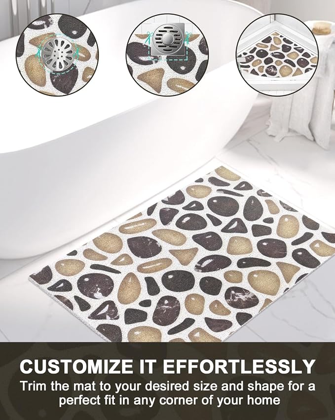 Shower Mat Non Slip: 47.2" x 31.5" Extra Large Shower Mats for Inside Shower, Soft PVC Loofah Shower Floor Mat, Anti Slip Mat for Shower, Tub, Bathroom, Floor, Kitchen, Home, Pool, Hotel, Quick Drying