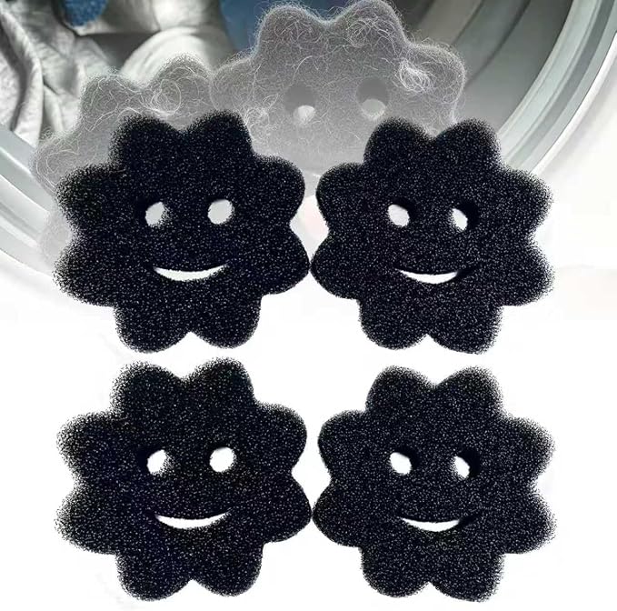 Reusable Pet Hair Remover for Laundry, Efficient Dog Cat Hair & Dander Catcher for Washing Machine and Dryer, Soft Fabric Lint Remover Effectively Remove Pet Fur Fluff from Clothes and Bedding （4PCS）