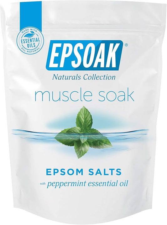 Epsoak Muscle Soak 2 lb. Magnesium Sulfate USP. Resealable Epsom Salt Bag Muscle Soak, Made in The USA, Cruelty-Free Certified