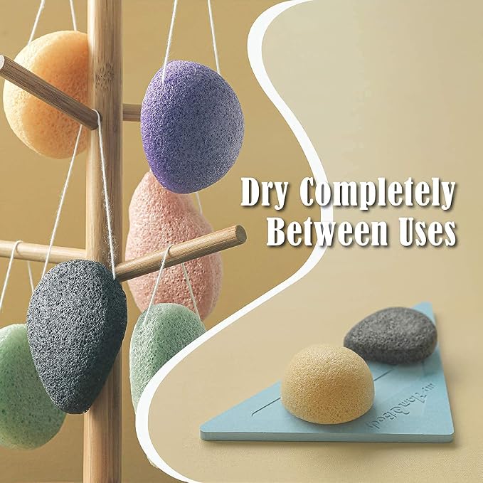 myHomeBody Natural Konjac Facial Sponges, Turmeric Yellow & Charcoal Grey | Natural Konjac Sponge, Charcoal Face Sponge, Gentle Face Cleansing, Facial Exfoliation, With Turmeric and Activated Charcoal