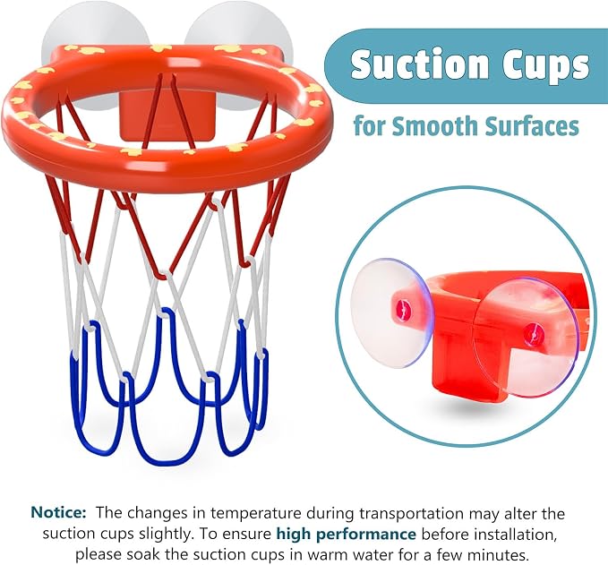 MARPPY Bath Toys - Bathtub Basketball Hoop for Toddlers Kids with 4 Mold-Free Balls & Strong Suction Cup Basketball Hoop | Shower Toys and Fun Toddler Bathtub Toys for Boys or Girls