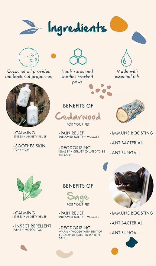 Pure + Good - Shampoo and Conditioner Set, Formulated for All Pets, Gentle and Cleansing, Made in The USA, Cruelty Free, 16 fl oz (Cedarwood + Sage)